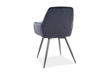 Linsea Karmstol - Fløyel/Svart - Møbler - Stoler - Spisestuestoler & kjøkkenstoler