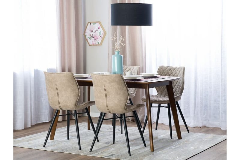 Lisle Spisestol i Kunstlær med Eukalyptuslook - Beige - Møbler - Stoler - Spisestuestoler & kjøkkenstoler