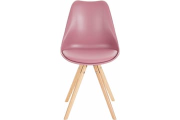 Malik Spisestol 2-pk - PU/Rosa/Eik - Møbler - Stoler - Spisestuestoler & kjøkkenstoler
