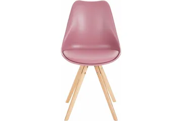 Malik Spisestol 2-pk - PU/Rosa/Eik - Møbler - Stoler - Spisestuestoler & kjøkkenstoler