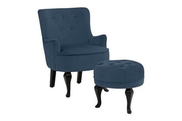 Merit Spisestol Fløyel - Blå - Møbler - Stoler - Lenestoler