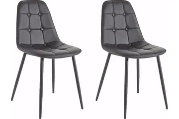 Mireio Kjøkkenstol Kunstlær 2-pk - Svart/Metall - Møbler - Stoler - Spisestuestoler & kjøkkenstoler
