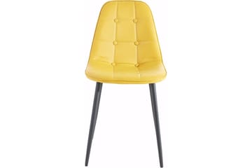 Mireio Kjøkkenstol Kunstlær 2-pk - Gul/Metall - Møbler - Stoler - Spisestuestoler & kjøkkenstoler