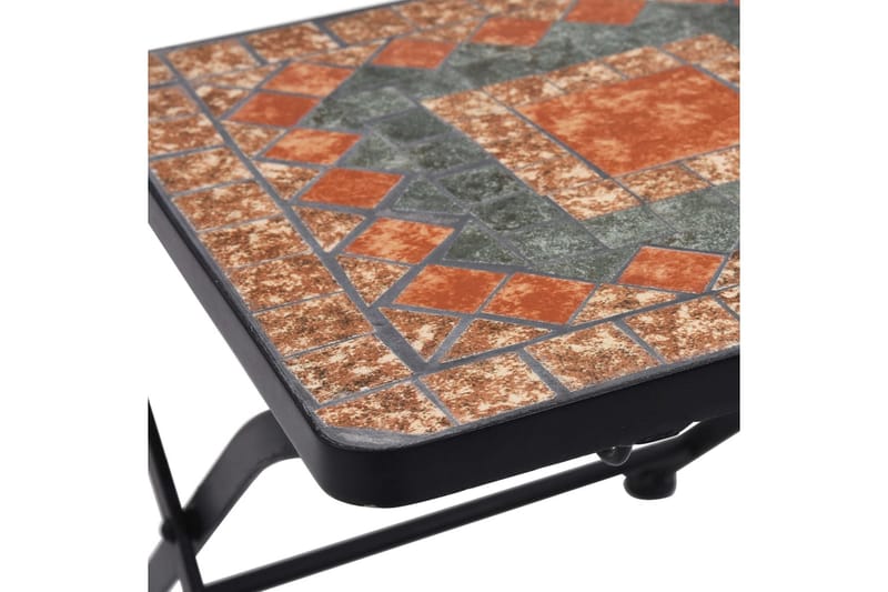 Mosaikkbistrostoler 2 stk oransje/grå - Oransj - Spisestuestoler & kjøkkenstoler