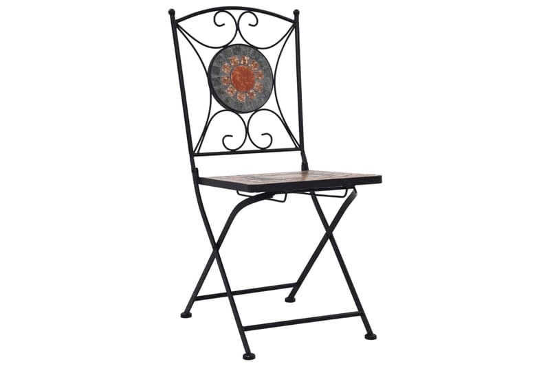 Mosaikkbistrostoler 2 stk oransje/grå - Oransj - Spisestuestoler & kjøkkenstoler