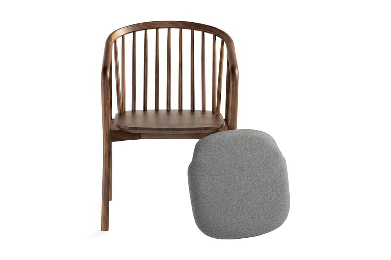 Noira Spisestol med Armlener - Valnøtt / Brun - Møbler - Stoler - Spisestuestoler & kjøkkenstoler