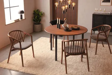 Noira Spisestol med Armlener - Valnøtt / Brun - Møbler - Stoler - Spisestuestoler & kjøkkenstoler