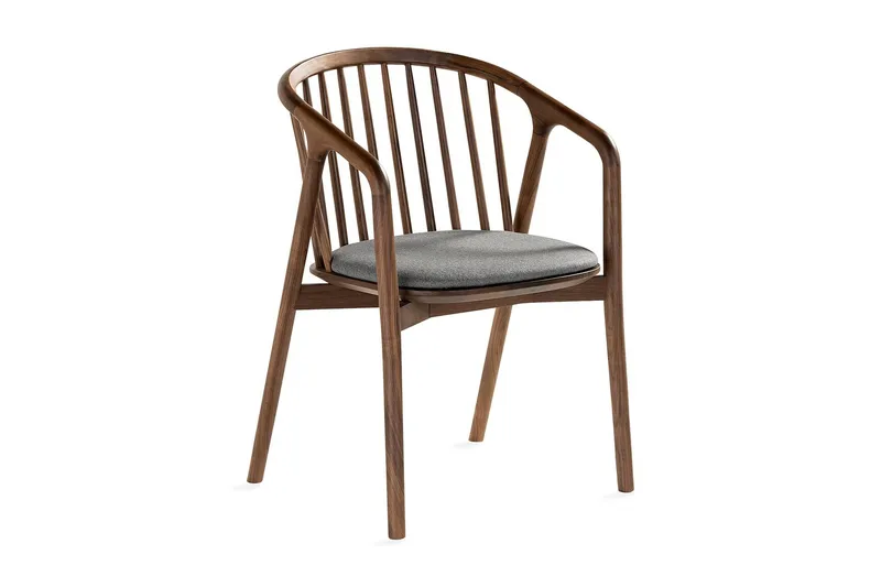 Noira Spisestol med Armlener, Valnøtt / Brun