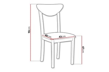 Patrickswell Spisestol & kjøkkenstol 43x40x90 cm i stoff/tre - hvid - Møbler - Stoler - Spisestuestoler & kjøkkenstoler
