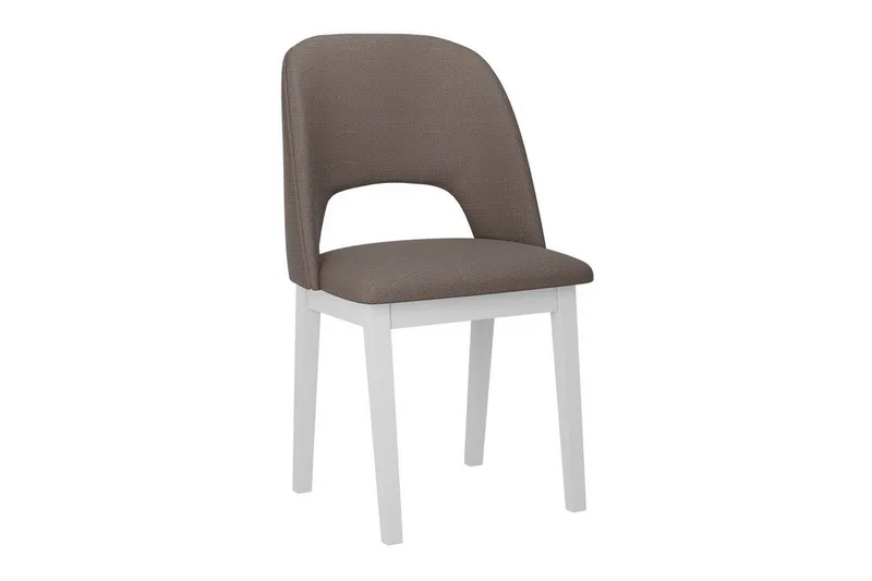 Patrickswell Trukket Spisestol med Åpen Rygg og Treben, Hvit|Gråbrun