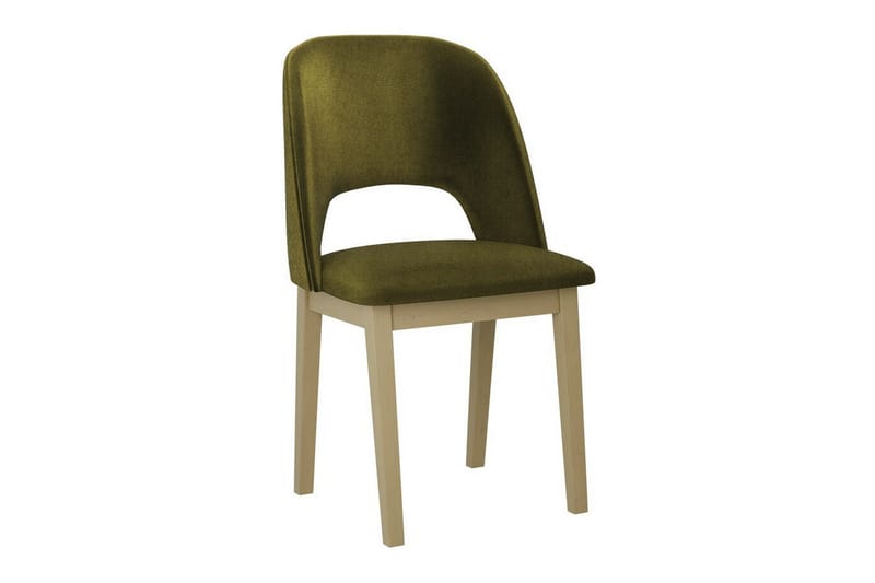 Patrickswell Trukket Spisestol med Åpen Rygg og Treben, Natur|Olivengrønn