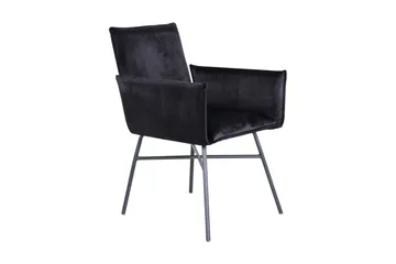 Petra Armstol - Fløyel/Svart - Møbler - Stoler - Spisestuestoler & kjøkkenstoler