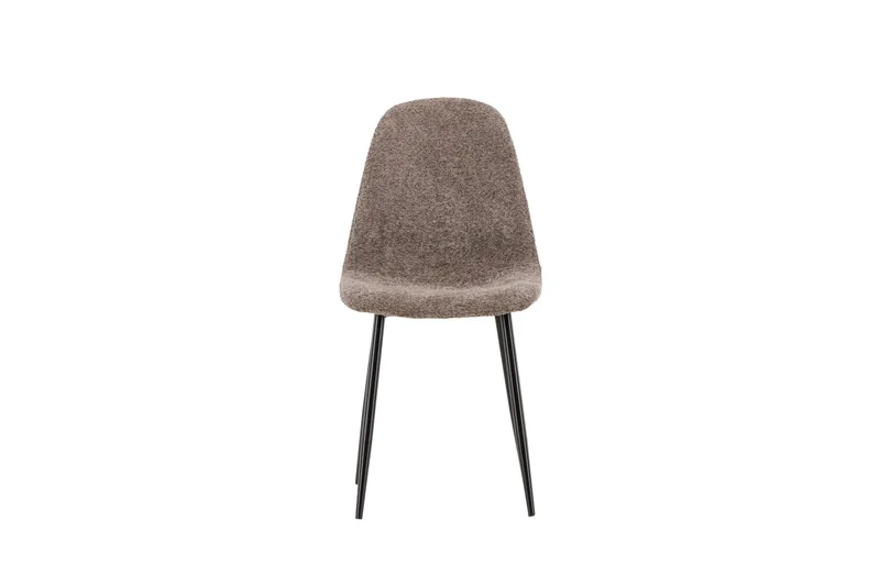Polar Spisestol i Bouclé med Metallben - Taupe - Møbler - Stoler - Spisestuestoler & kjøkkenstoler