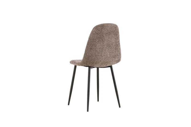 Polar Spisestol i Bouclé med Metallben - Taupe - Møbler - Stoler - Spisestuestoler & kjøkkenstoler
