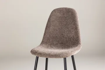 Polar Spisestol i Bouclé med Metallben - Taupe - Møbler - Stoler - Spisestuestoler & kjøkkenstoler