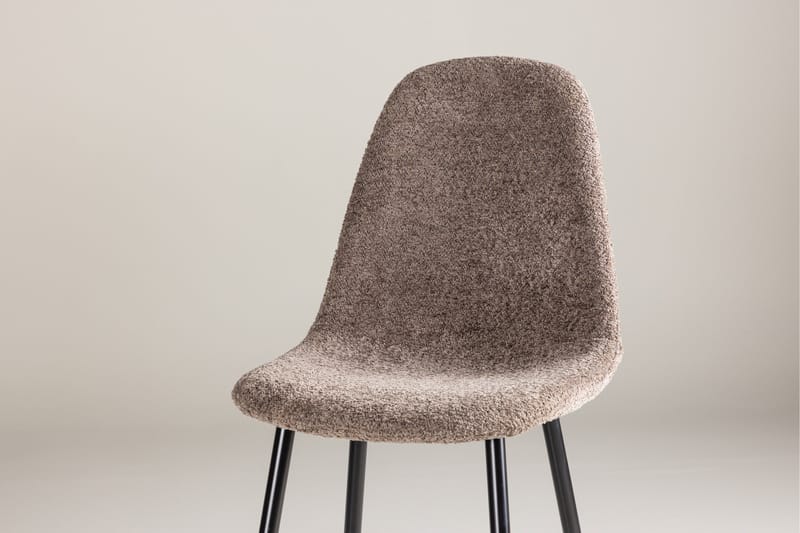 Polar Spisestol i Bouclé med Metallben - Taupe - Møbler - Stoler - Spisestuestoler & kjøkkenstoler