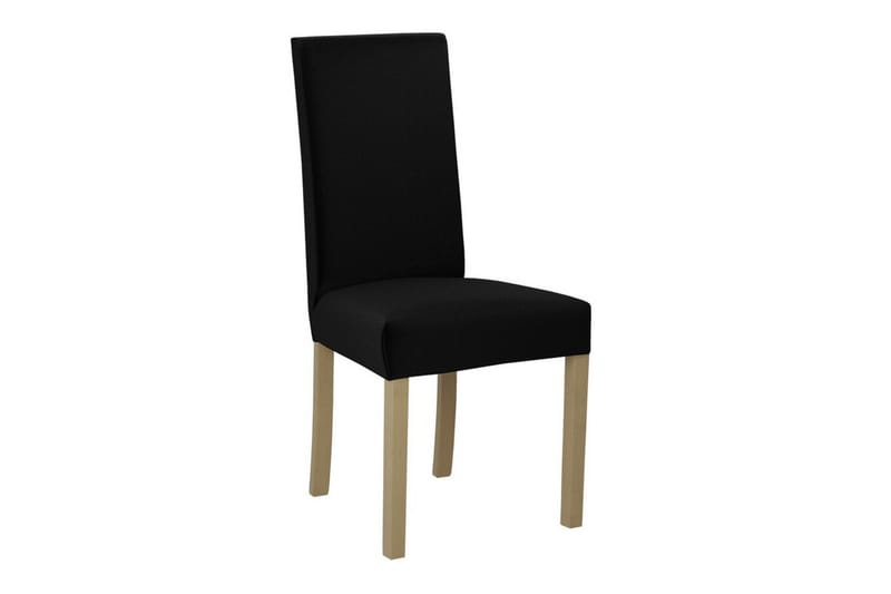 Rowden Spisestol i Stoff med Trebein, Svart|Brun