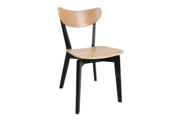 Roxby Spisestol i Tre med Metallben - Svart|Beige - Møbler - Stoler - Spisestuestoler & kjøkkenstoler