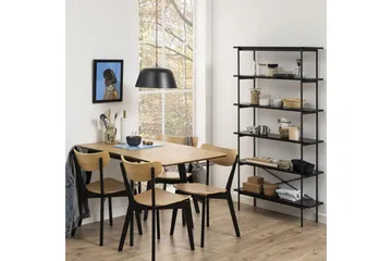 Roxby Spisestol i Tre med Metallben - Svart|Beige - Møbler - Stoler - Spisestuestoler & kjøkkenstoler
