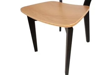 Roxby Spisestol i Tre med Metallben - Svart|Beige - Møbler - Stoler - Spisestuestoler & kjøkkenstoler