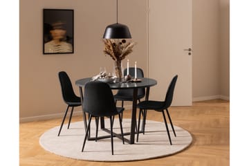 Salaman Spisestol i Stoff med Metallben - Svart - Møbler - Stoler - Spisestuestoler & kjøkkenstoler
