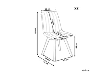 Spisestol 2 stk beige CALGARY - Beige - Møbler - Stoler - Spisestuestoler & kjøkkenstoler