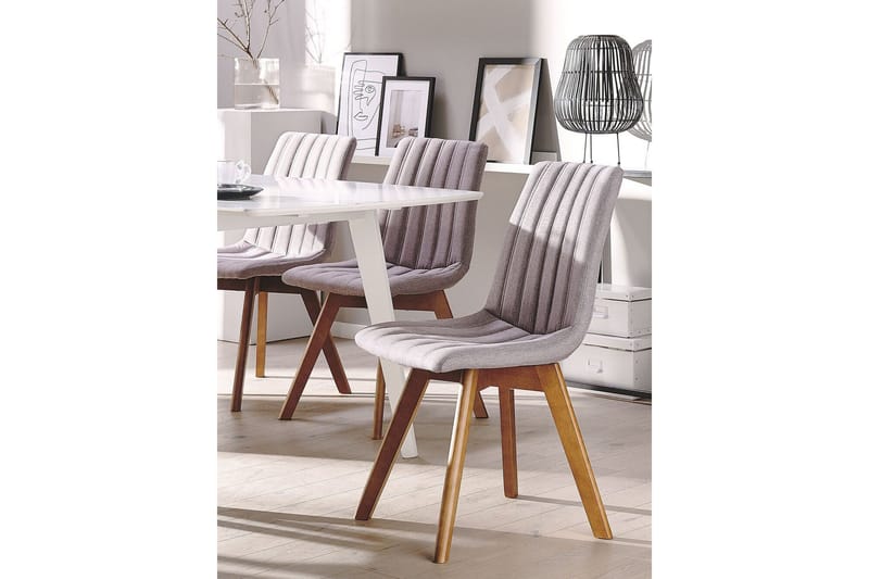 Spisestol 2 stk brungrå CALGARY - Grå - Møbler - Stoler - Spisestuestoler & kjøkkenstoler