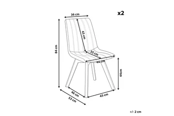 Spisestol 2 stk brungrå CALGARY - Grå - Møbler - Stoler - Spisestuestoler & kjøkkenstoler