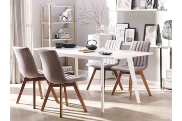 Spisestol 2 stk brungrå CALGARY - Grå - Møbler - Stoler - Spisestuestoler & kjøkkenstoler