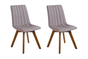 Spisestol 2 stk brungrå CALGARY - Grå - Møbler - Stoler - Spisestuestoler & kjøkkenstoler