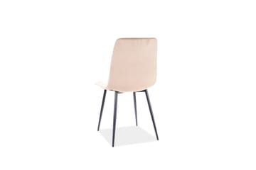 Spisestol Avliza - Fløyel/Beige/Svart - Møbler - Stoler - Spisestuestoler & kjøkkenstoler