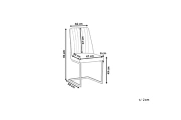 Spisestol Aynia 2-pk - Fløyel/Grå - Møbler - Stoler - Spisestuestoler & kjøkkenstoler