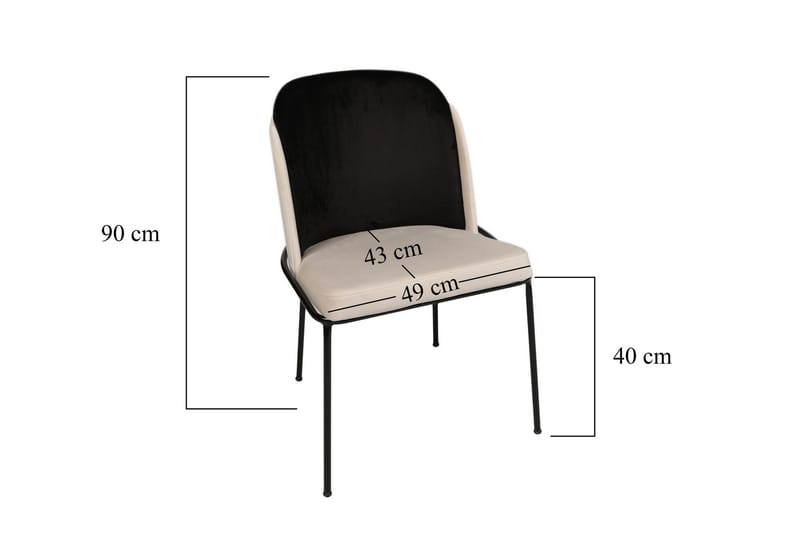 Spisestol Drickby 2-pk - Svart/Beige - Spisestuestoler & kjøkkenstoler