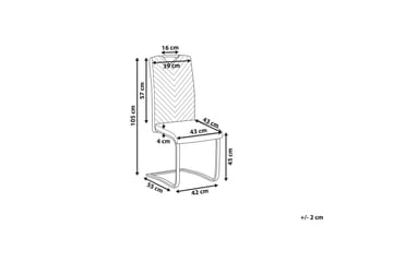 Spisestol Eidhin 2-pk - Kunstlær/Lysegrå - Møbler - Stoler - Spisestuestoler & kjøkkenstoler