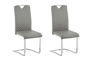 Spisestol Eidhin 2-pk - Kunstlær/Lysegrå - Møbler - Stoler - Spisestuestoler & kjøkkenstoler