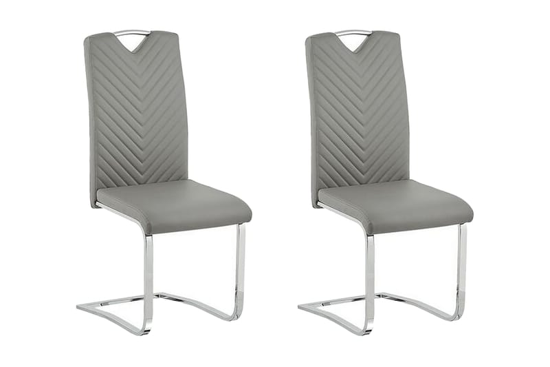Spisestol Eidhin 2-pk - Kunstlær/Lysegrå - Møbler - Stoler - Spisestuestoler & kjøkkenstoler
