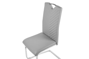 Spisestol Eidhin 2-pk - Kunstlær/Lysegrå - Møbler - Stoler - Spisestuestoler & kjøkkenstoler