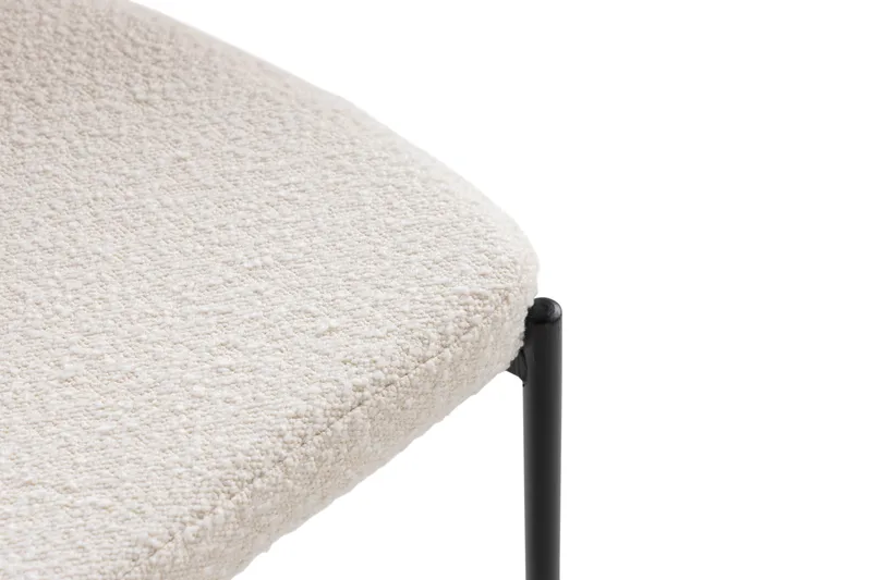 Spisestol Gemmiano - Hvit / Svart / Teddy - Møbler - Stoler - Spisestuestoler & kjøkkenstoler