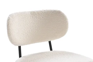 Spisestol Gemmiano - Hvit / Svart / Teddy - Møbler - Stoler - Spisestuestoler & kjøkkenstoler