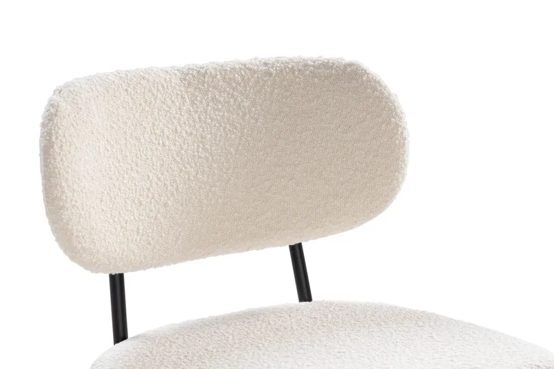 Spisestol Gemmiano - Hvit / Svart / Teddy - Møbler - Stoler - Spisestuestoler & kjøkkenstoler