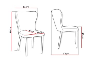 Spisestol Glenarm - Grå/Svart - Møbler - Stoler - Spisestuestoler & kjøkkenstoler