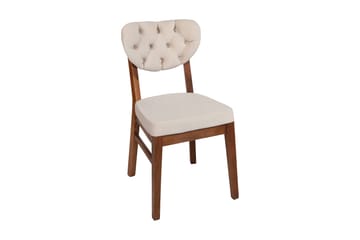 Spisestol Jodon 2-pk - Valnøtt/Beige - Møbler - Stoler - Spisestuestoler & kjøkkenstoler
