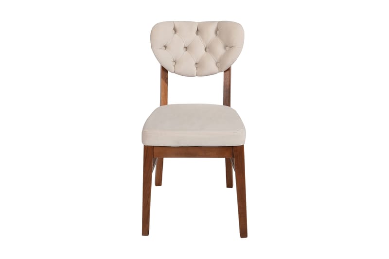 Spisestol Jodon 2-pk - Valnøtt/Beige - Møbler - Stoler - Spisestuestoler & kjøkkenstoler