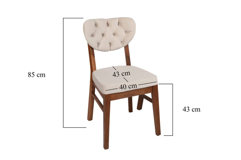 Spisestol Jodon 2-pk - Valnøtt/Beige - Møbler - Stoler - Spisestuestoler & kjøkkenstoler