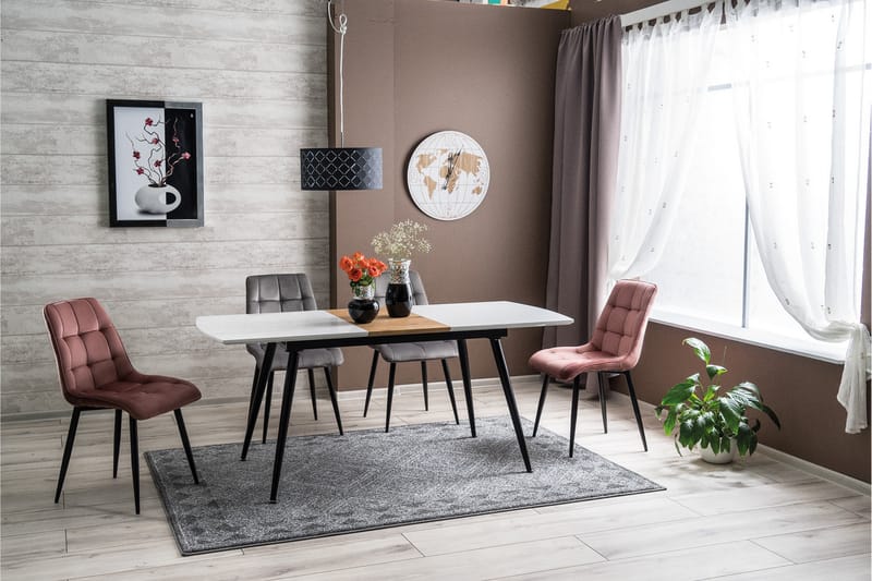 Spisestol Labaie - Fløyel/Rosa - Møbler - Stoler - Spisestuestoler & kjøkkenstoler