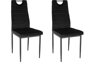 Spisestol Manning - Fløyel/Svart - Møbler - Stoler - Spisestuestoler & kjøkkenstoler