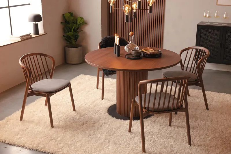 Spisestol Noira Valnøtt - Valnøtt / Brun - Møbler - Stoler - Spisestuestoler & kjøkkenstoler