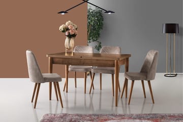 Spisestol Tirpsa - Valnøtt/Beige - Møbler - Stoler - Spisestuestoler & kjøkkenstoler