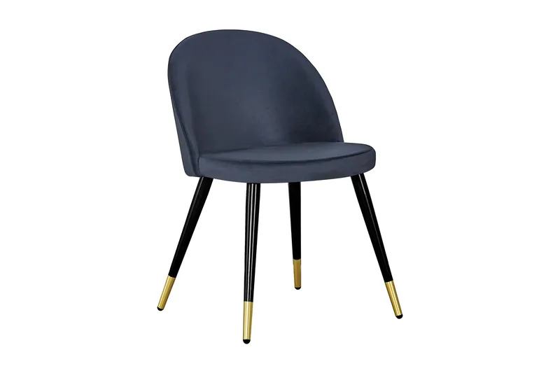Spisestol uten armlener Concept 55 Valeri Spisestol Fløyel Svart/Messing