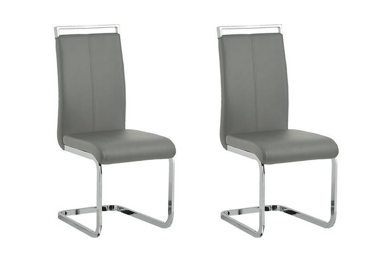 Spisestol Pylaia 2- pk - Kunstlær/Grå - Møbler - Stoler - Spisestuestoler & kjøkkenstoler